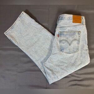 Levi’s Ribcage Straight Ankle Jeans W32 L27 | Ultra High Rise Light Wash Denim